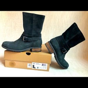 UGG Australia Kiings Black Suede Side Zip Boot
